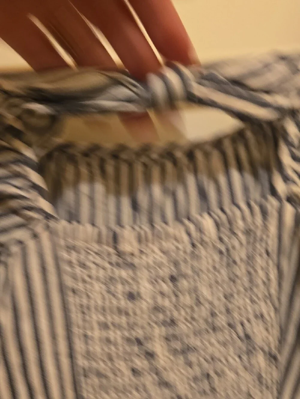 Girl's Old Navy Blue and White Striped Off-Shoulder Tiered Dress.